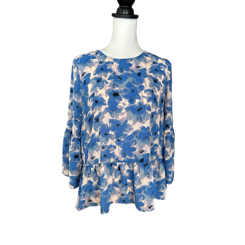 J. Crew Factory Long Sleeve Top Pink Blue Small